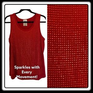 NWT VOCAL red rhinestone tank size LARGE. Gorgeous and versatile!